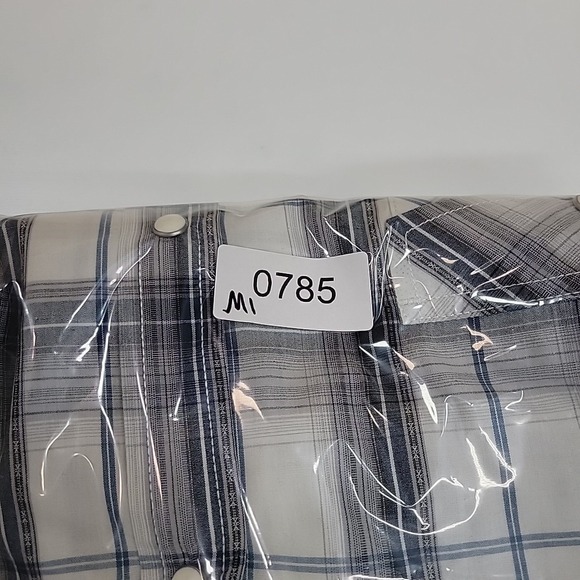 Coastal Mens White Plaid Pearl Snap Western Shirt Sz 2XL Cotton Long Sleeve - Picture 9 of 9
